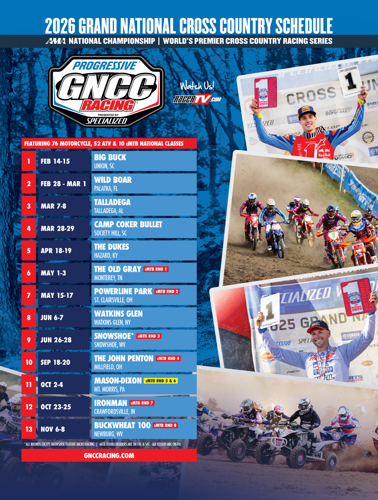 2026 Progressive GNCC Schedule