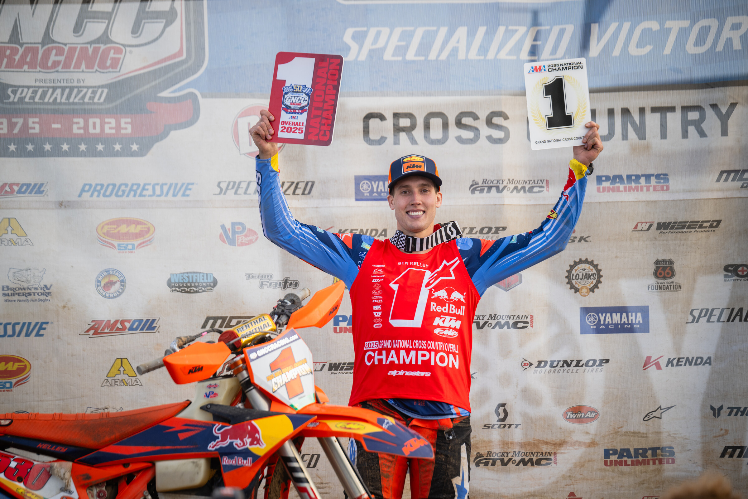 Ben Kelley earned his second-career GNCC Overall National Championship in 2025.