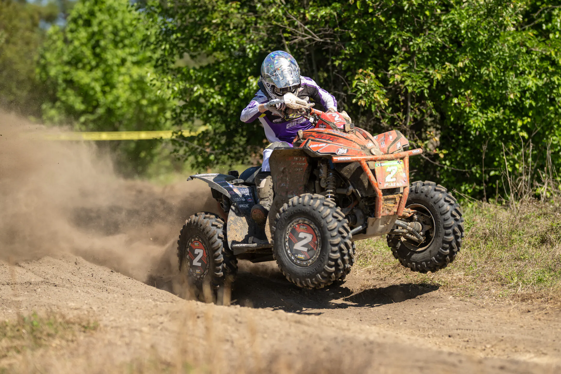 Brandon Frazier (Pro Row 784/Victory Golf Carts) took home the morning Overall ATV and 4x4 Pro class win at the FMF Camp Coker Bullet GNCC.