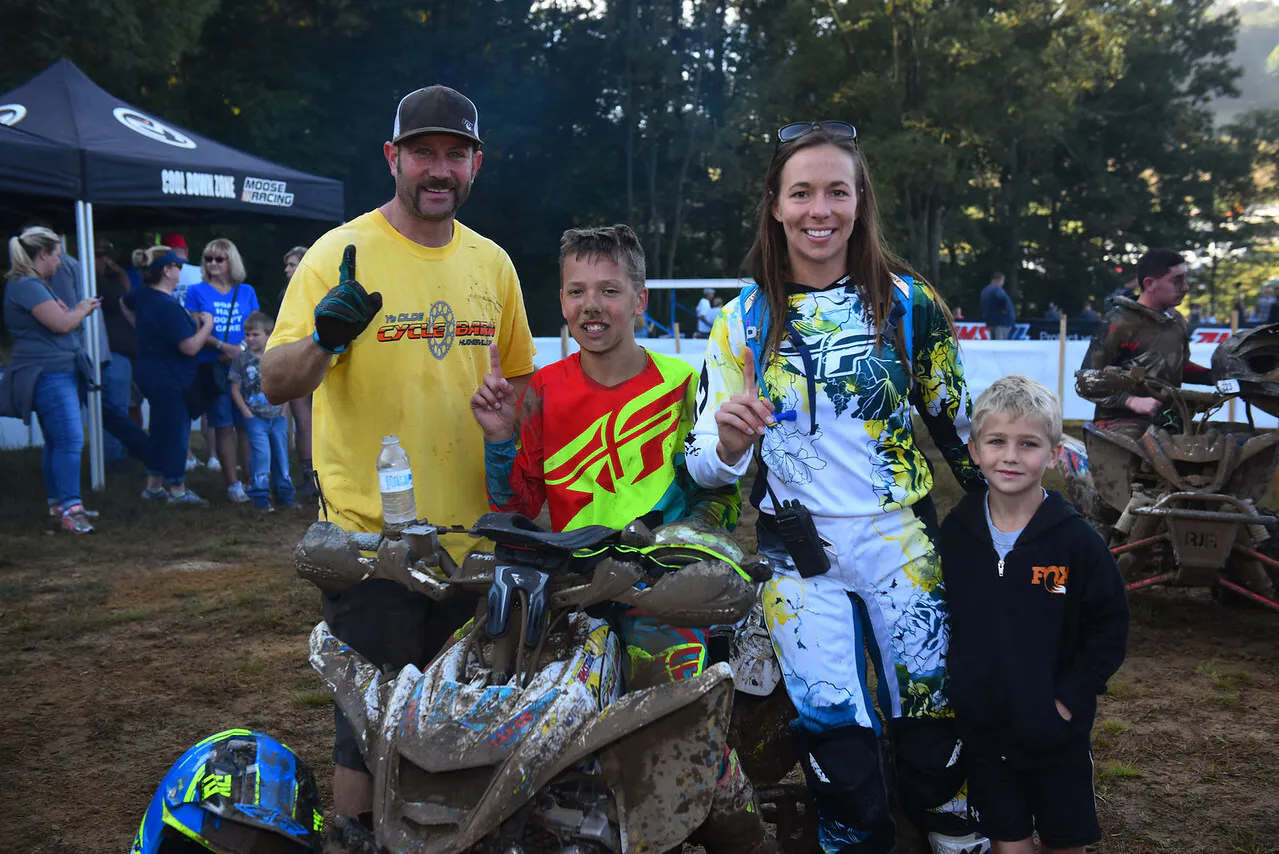 McCormick with his dad, mom and little brother earlier in his racing career.