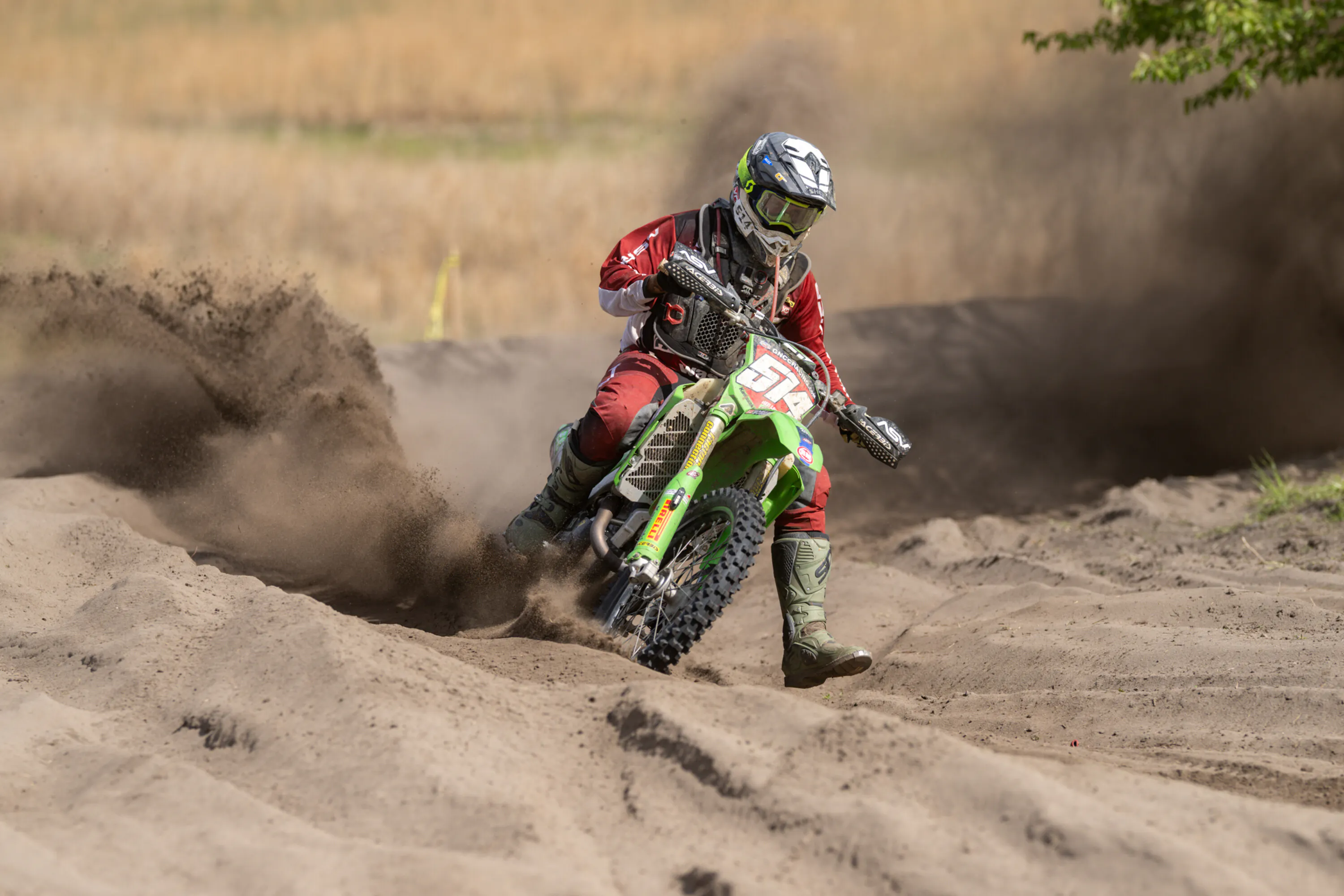 Rocky Mountain Red Bear Kawasaki Team Green™ Battles Through the Rough Camp Coker Bullet 
