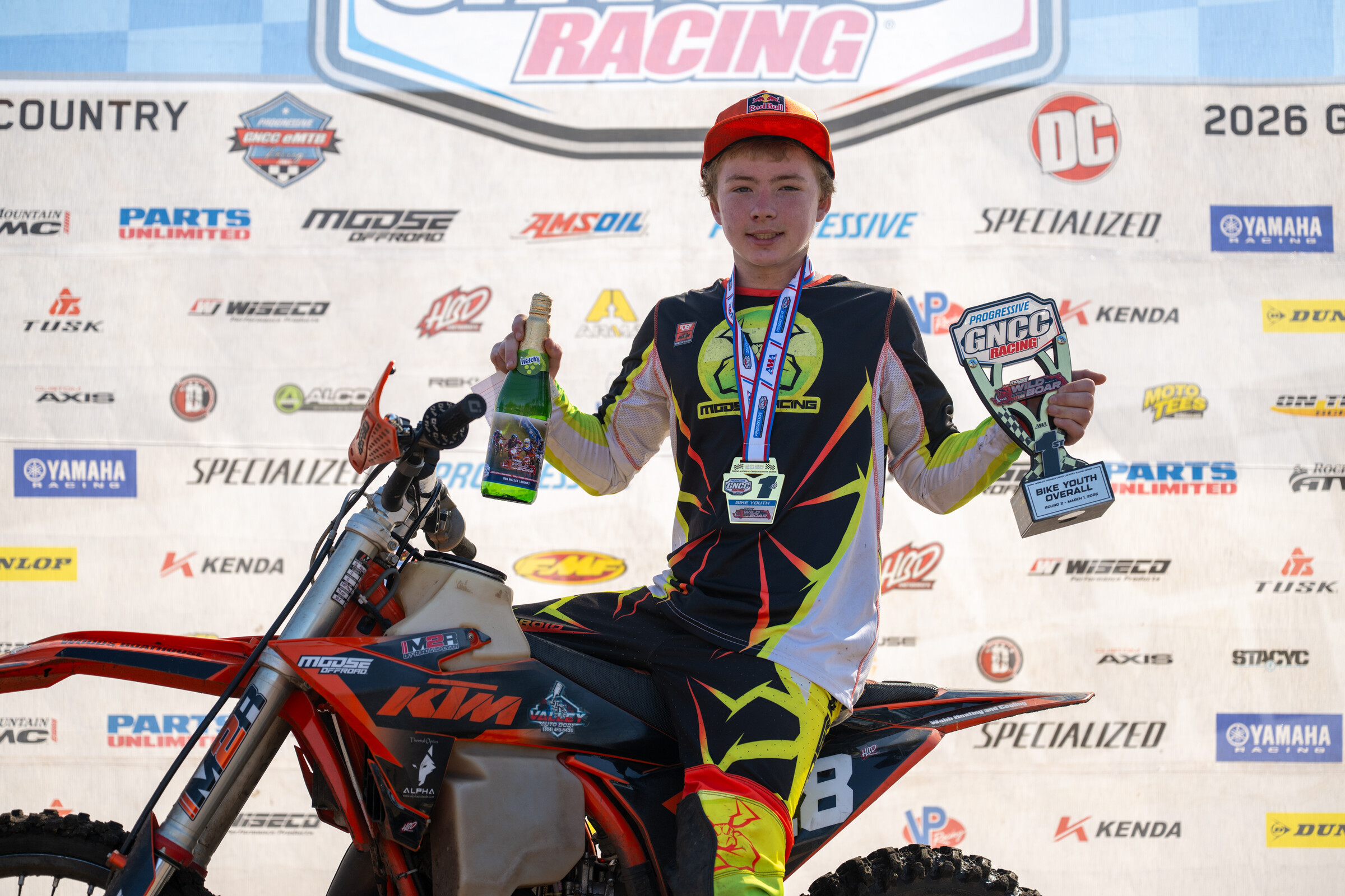 Hunter Hawkinberry grabbed the Bike Youth Overall win in the sandy Florida terrain.