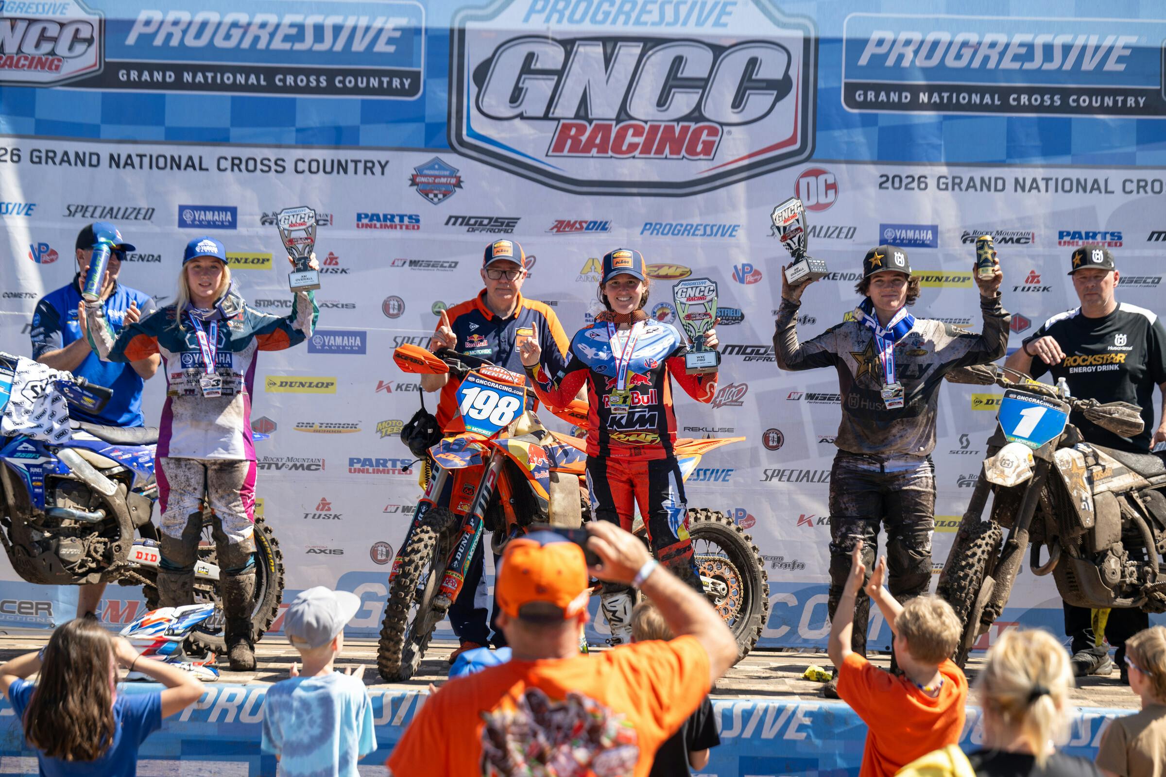Moose Racing Wild Boar WXC Bike Top Three: Brandy Richards (center), Korie Steede (right) and Danielle McDonald (left).