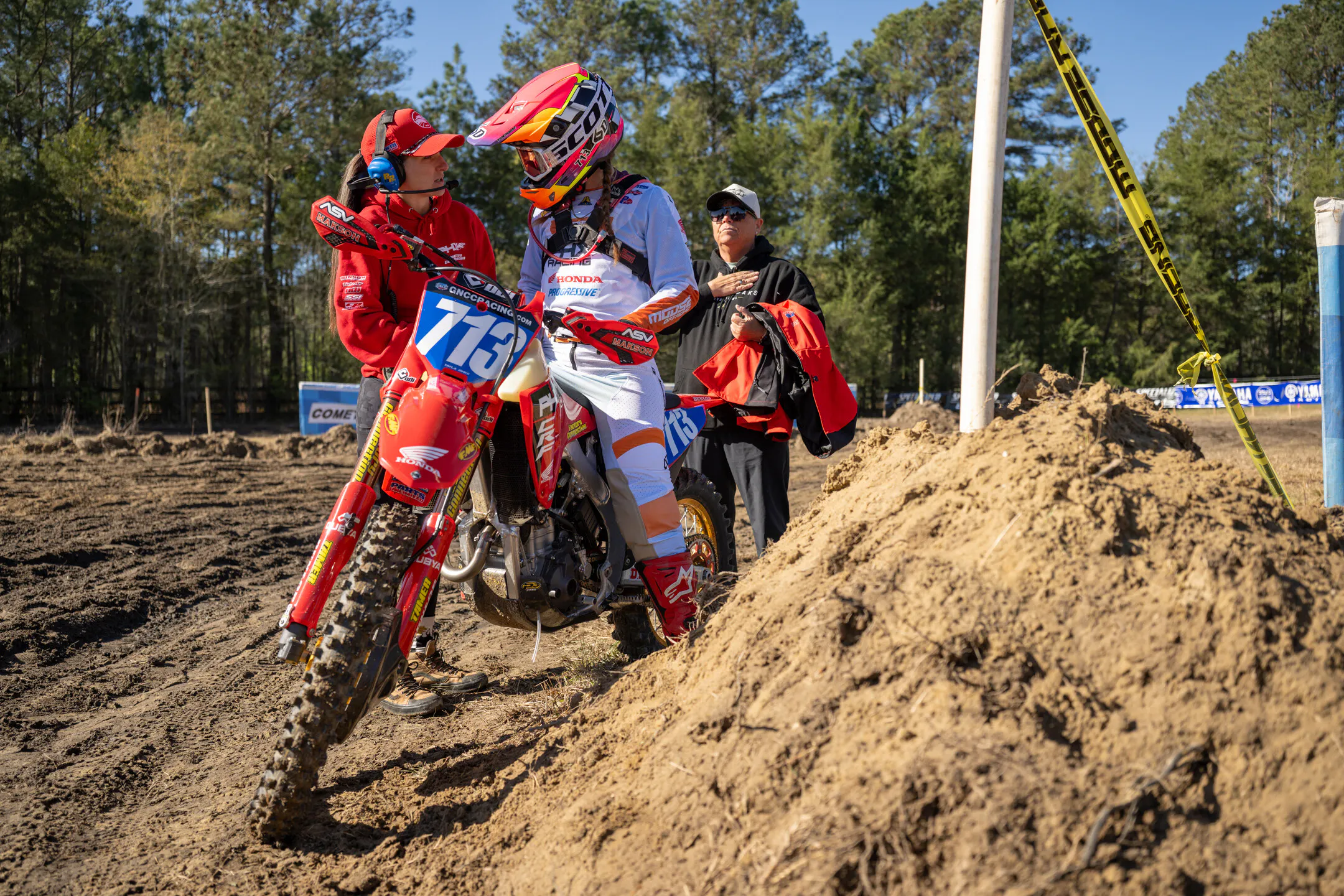 Tayla Jones put in a good ride through the sandy conditions earning second in the class.