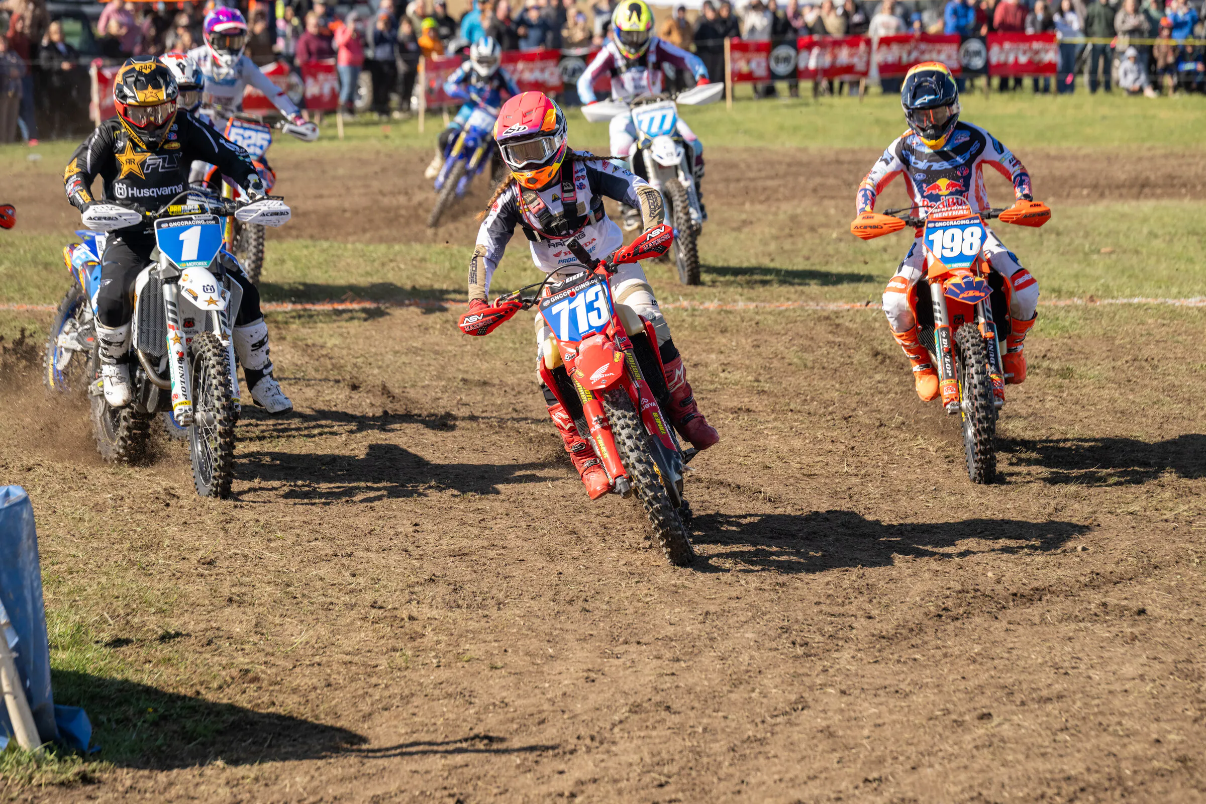 Tayla Jones grabbed the early lead and Coppersmith Holeshot Award.&nbsp;