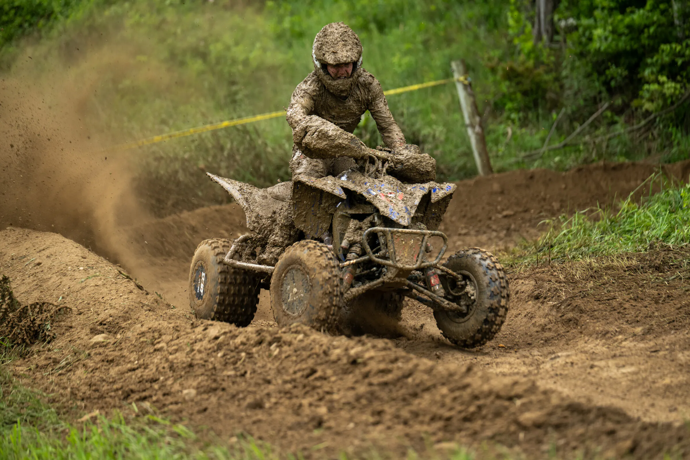 Brycen Neal pushed through, battling at the front each lap to finish second overall.