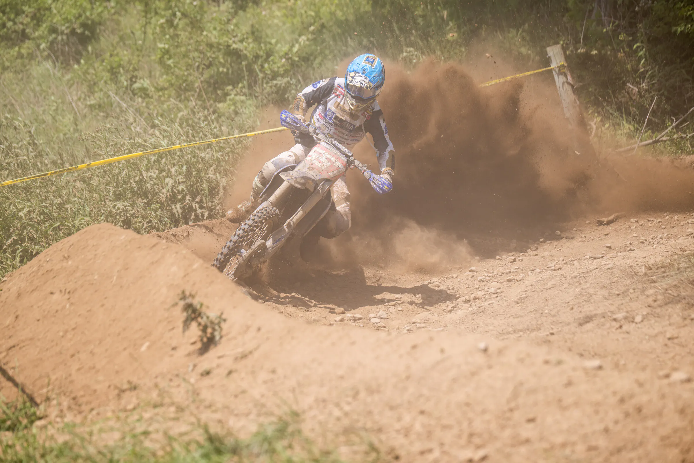 Kailub Russell (AmPro Yamaha) charged through the pack, battling his way to a third overall at Powerline Park.