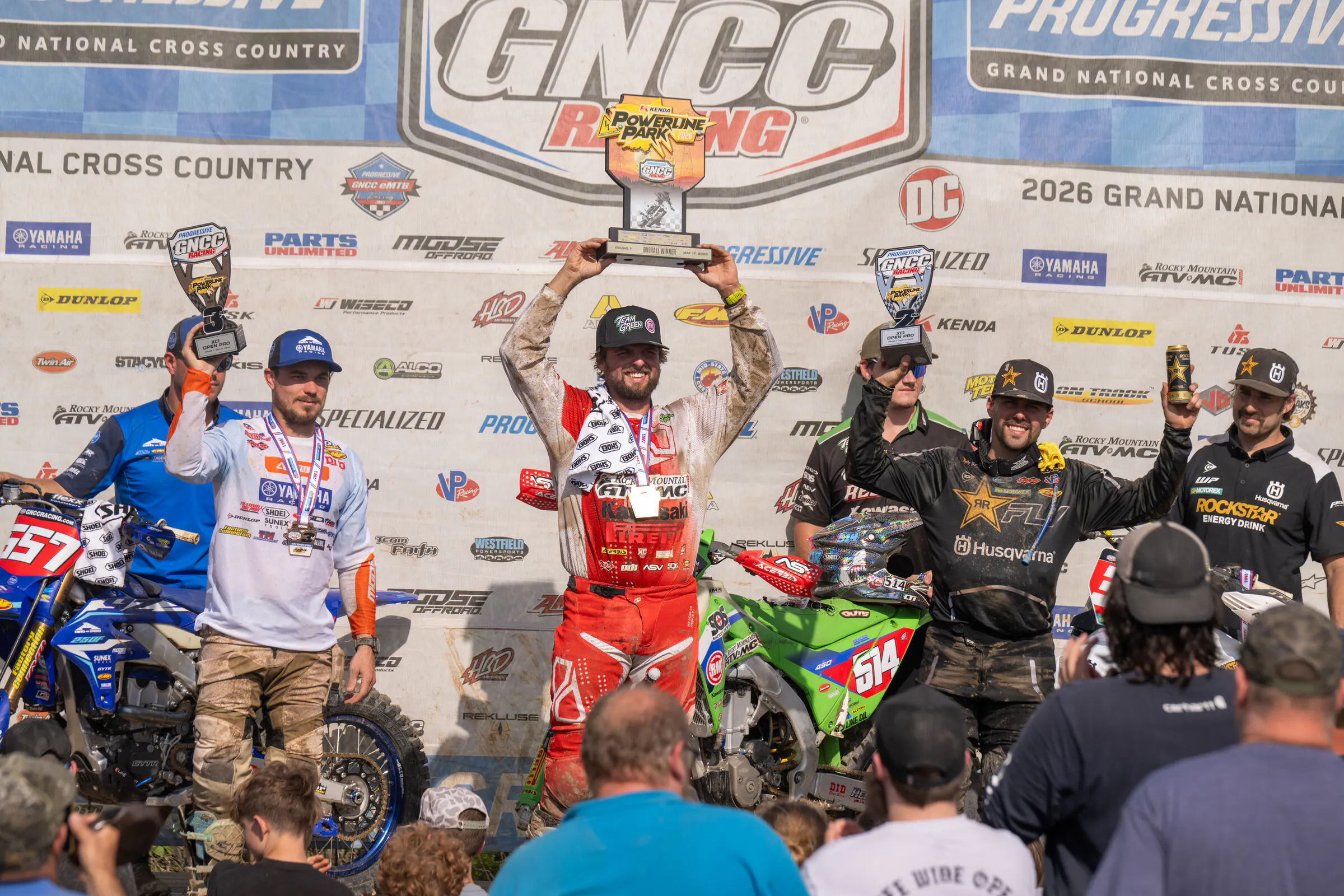 Kenda Tires Powerline Park Top Three: Steward Baylor (center), Craig Delong (right) and Kailub Russell (left).