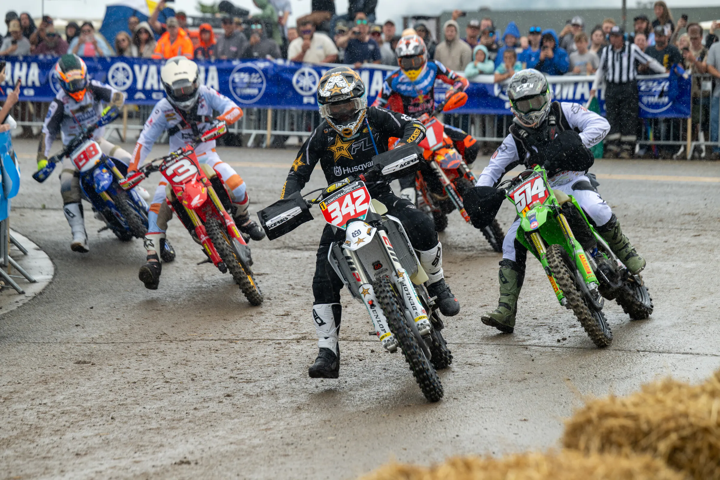 The current overall top 20 began on the first four rows of the unique live engine start at the Yamaha Racing Snowshoe GNCC.